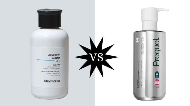 Minimalist Aquaporin Face Wash vs Prequel Gleanser